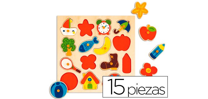 Puzle diset siluetas 15 piezas