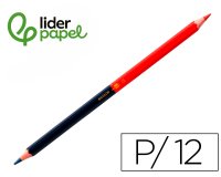 Lapices bicolor liderpapel fino rojo/azul