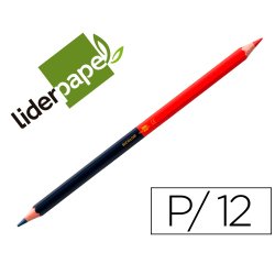 Lapices bicolor liderpapel fino rojo/azul