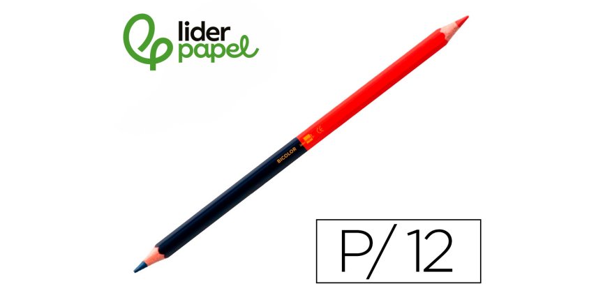Lapices bicolor liderpapel fino rojo/azul
