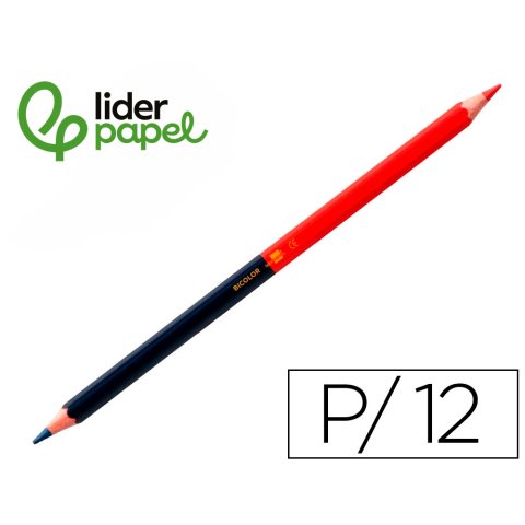 Lapices bicolor liderpapel fino rojo/azul