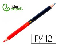 Lapices bicolor liderpapel jumbo rojo/azul