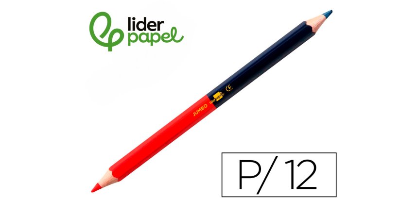 Lapices bicolor liderpapel jumbo rojo/azul