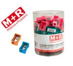 Sacapuntas m+r 304 plastico rectangular 1 uso colores surtidos