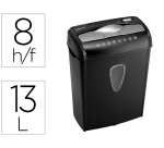 Destructora de documentos q-connect kf17972 capacidad de corte 8 h destruye grapas clips cd y tarjetas 13 litros