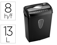 Destructora de documentos q-connect kf17972 capacidad de corte 8 h destruye grapas clips cd y tarjetas 13 litros