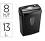 Destructora de documentos q-connect kf17972 capacidad de corte 8 h destruye grapas clips cd y tarjetas 13 litros