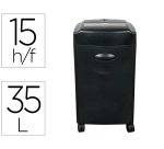Destructora de documentos q-connect kf15553 capacidad de corte 15 h destruye grapas clips cd y tarjetas 35 litros