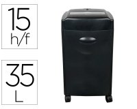 Destructora de documentos q-connect kf15553 capacidad de corte 15 h destruye grapas clips cd y tarjetas 35 litros