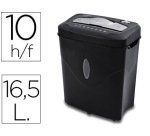 Destructora de documentos q-connect kf17974 capacidad de corte 10 h destruye grapas clips y tarjetas papelera 16,5