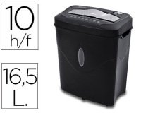Destructora de documentos q-connect kf17974 capacidad de corte 10 h destruye grapas clips y tarjetas papelera 16,5