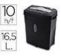 Destructora de documentos q-connect kf17974 capacidad de corte 10 h destruye grapas clips y tarjetas papelera 16,5