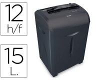 Destructora de documentos q-connect kf15551 capacidad de corte 12 h destruye grapas clips cd y tarjetas