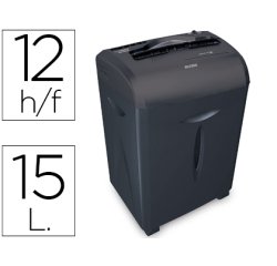 Destructora de documentos q-connect kf15551 capacidad de corte 12 h destruye grapas clips cd y tarjetas