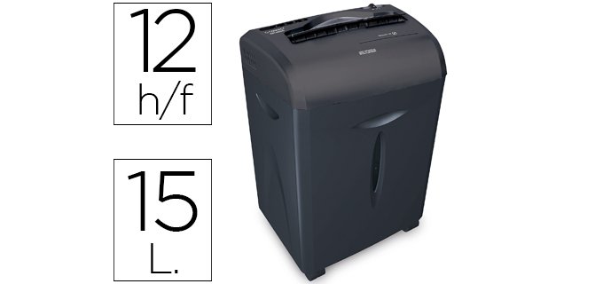 Destructora de documentos q-connect kf15551 capacidad de corte 12 h destruye grapas clips cd y tarjetas