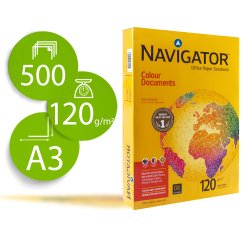 Papel fotocopiadora navigator din a3 120 gramos paquete de 500 hojas