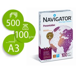 Papel fotocopiadora navigator din a3 100 gramos paquete de 500 hojas