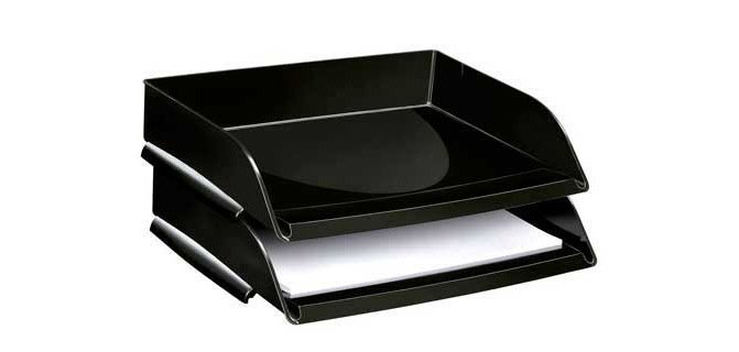 Bandeja sobremesa cep plastico apaisada negro 351x260x69 mm