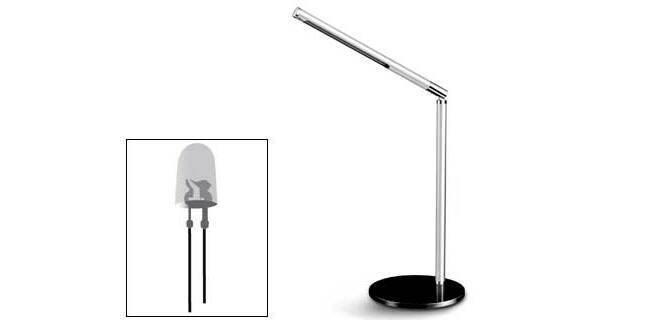 Lampara de escritorio cep led 4,92w 255lm brillo regulable cabeza giratoria 360º gris metalizado