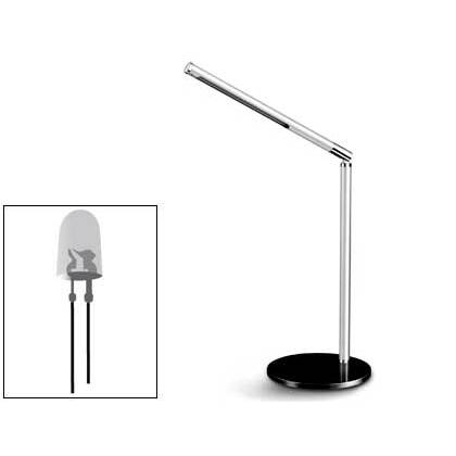 Lampara de escritorio cep led 4,92w 255lm brillo regulable cabeza giratoria 360º gris metalizado