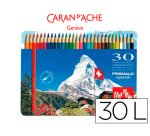 Lapices de colores caran d'ache acuarelables caja metalica de 30 colores surtidos