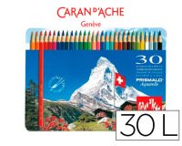 Lapices de colores caran d'ache acuarelables caja metalica de 30 colores surtidos