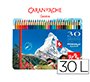 Lapices de colores caran d'ache acuarelables caja metalica de 30 colores surtidos