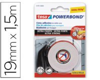 Cinta adhesiva tesa doble cara ultra strong extrafuerte para interior y exterior 1,5m x19mm