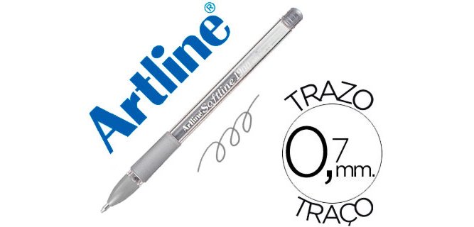 Boligrafo artline 1900 softline tinta aceite metalico plata