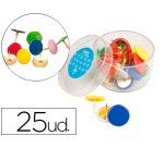 Chincheta liderpapel plastificada colores surtidos caja de 25 unidades