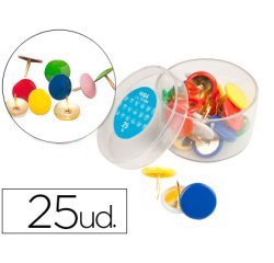 Chincheta liderpapel plastificada colores surtidos caja de 25 unidades