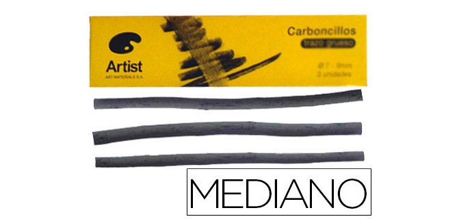 Carboncillo artist mediano 5-6 mm caja de 6 unidades