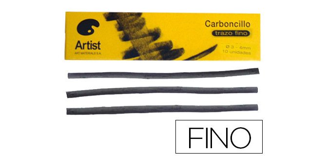 Carboncillo artist fino 3-4 mm caja de 10 unidades