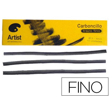 Carboncillo artist fino 3-4 mm caja de 10 unidades