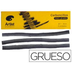 Carboncillo artist grueso 7-9 mm caja de 3 unidades