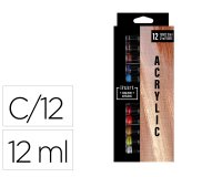 Pintura acrilica artist caja carton de 12 colores surtidos tubo de 12 ml