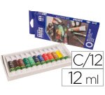 Pintura oleo artist caja carton de 12 colores surtidos tubo de 12 ml
