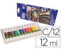 Pintura oleo artist caja carton de 12 colores surtidos tubo de 12 ml
