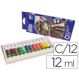 Pintura oleo artist caja carton de 12 colores surtidos tubo de 12 ml