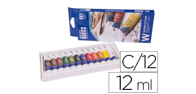 Acuarela artist caja carton de 12 colores surtidos 12 ml