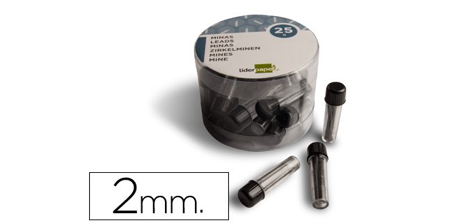 Minas liderpapel grafito 2 mm para compas tubo de 3 minas