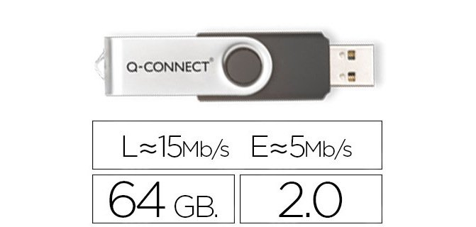 Memoria usb q-connect flash 64 gb 2.0