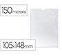 Funda portadocumento q-connect din a6 150 micras pvc transparente con uñero 105x148 mm