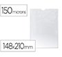 Funda portadocumento q-connect din a5 150 micras pvc transparente con uñero 148x210 mm