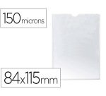 Funda portadocumento q-connect din a7 150 micras pvc transparente con uñero 84x115 mm