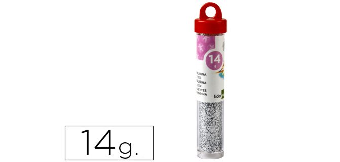 Purpurina liderpapel fantasia color plata bote de 14 gr