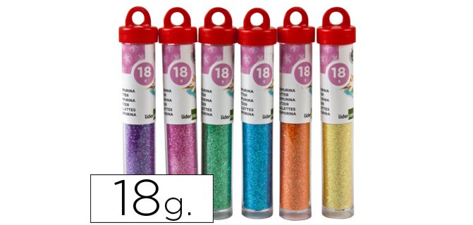 Purpurina liderpapel fantasia colores metalicos pasteles bote de 18 gr