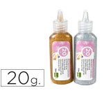 Purpurina pegamento liderpapel fantasia colores metalicos oro y plata bote de 20 gr