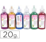 Purpurina pegamento liderpapel fantasia colores metalicos surtidos bote 20 gr