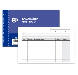 Talonario liderpapel multiusos octavo duplicado apaisado